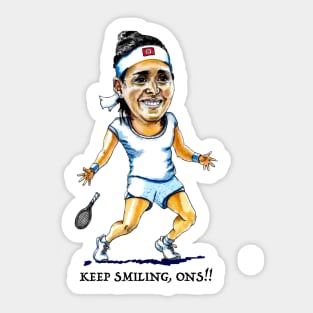 Ons Jabeur pro tennis player caricature Sticker